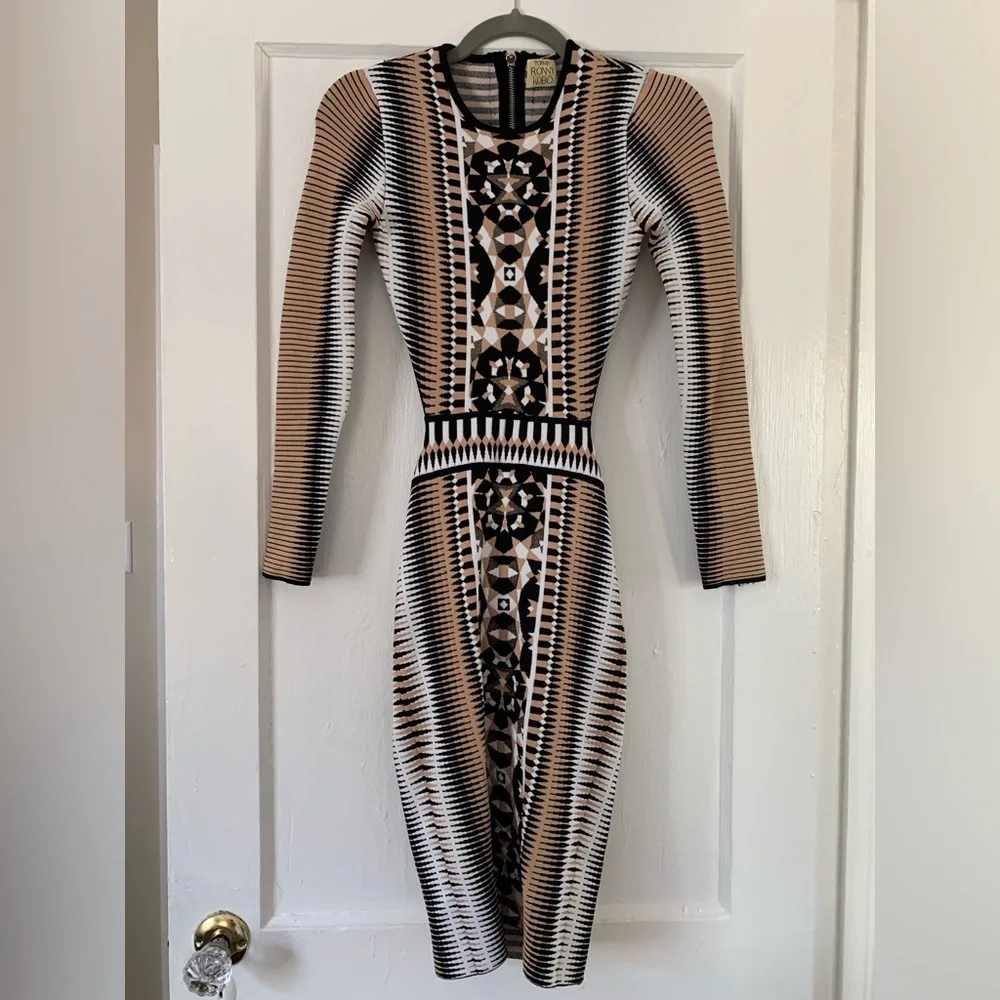 Torn By Ronny Kobo knit black, white, and nude dress - Picture 1 of 9